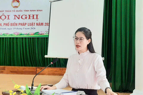 Uỷ ban MTTQ Việt Nam tỉnh Ninh Bình tuyên truyền, phổ biến pháp luật năm 2026 tại xã Hải Thịnh