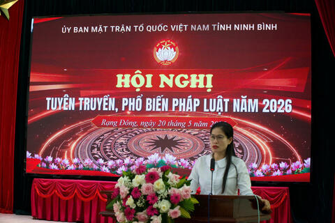 Uỷ ban MTTQ Việt Nam tỉnh Ninh Bình tuyên truyền, phổ biến pháp luật năm 2026 tại xã Rạng Đông