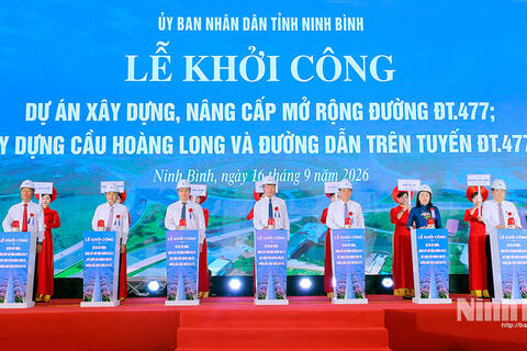 Khởi công Dự án xây dựng, nâng cấp mở rộng đường ĐT.477; xây dựng cầu Hoàng Long và đường dẫn trên tuyến ĐT.477C