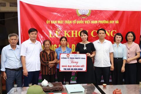 MTTQ VIỆT NAM PHƯỜNG DUY HÀ KHỞI CÔNG XÂY DỰNG “NHÀ ĐẠI ĐOÀN KẾT” CHO HỘ GIA ĐÌNH CÓ HOÀN CẢNH KHÓ KHĂN