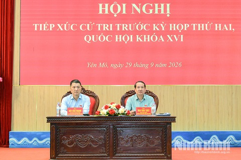 Đoàn đại biểu Quốc hội tỉnh Ninh Bình tiếp xúc cử tri xã Yên Mô trước kỳ họp thứ 2, Quốc hội khóa XVI
