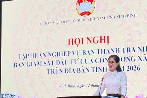 ỦY BAN MTTQ VIỆT NAM TỈNH NINH BÌNH TỔ CHỨC HỘI NGHỊ TẬP HUẤN NGHIỆP VỤ BAN THANH TRA NHÂN DÂN, BAN GIÁM SÁT ĐẦU TƯ CỦA CỘNG ĐỒNG NĂM 2026