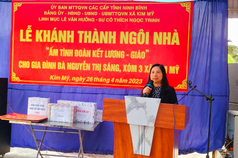 Khánh thành nhà đại đoàn kết tại xã Kim Mỹ, Kim Sơn
