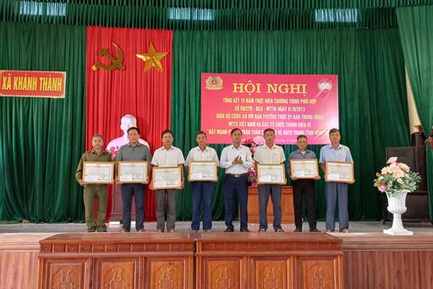 Công an, MTTQ xã Khánh Thành tổng kết 10 năm thực hiện Chương trình phối hợp số 09 giữa Bộ công an với Ban Thường trực Uỷ ban Trung ương MTTQ Việt Nam về “Đẩy mạnh phong trào toàn dân bảo vệ an ninh Tổ quốc trong tình hình mới”, giai đoạn 2013-2023