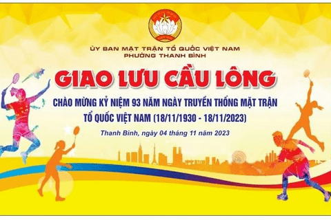 Ủy ban MTTQ phường Thanh Bình tổ chức Giao lưu cầu lông nhân kỷ niệm ngày Truyền thống MTTQ (18/11)