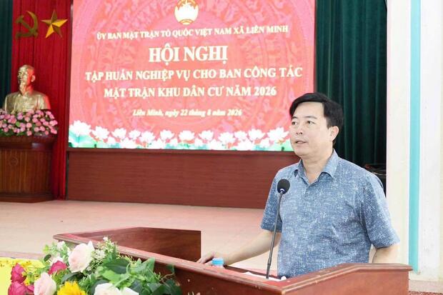 Tập huấn nghiệp vụ cho Ban công tác Mặt trận khu dân cư năm 2026 tại xã Liên Minh