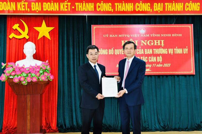 Hội nghị công bố quyết định đồng chí Nguyễn Hoàng Hà, giữ chức Chủ tịch Ủy ban Mặt trận Tổ quốc Việt Nam tỉnh Ninh Bình
