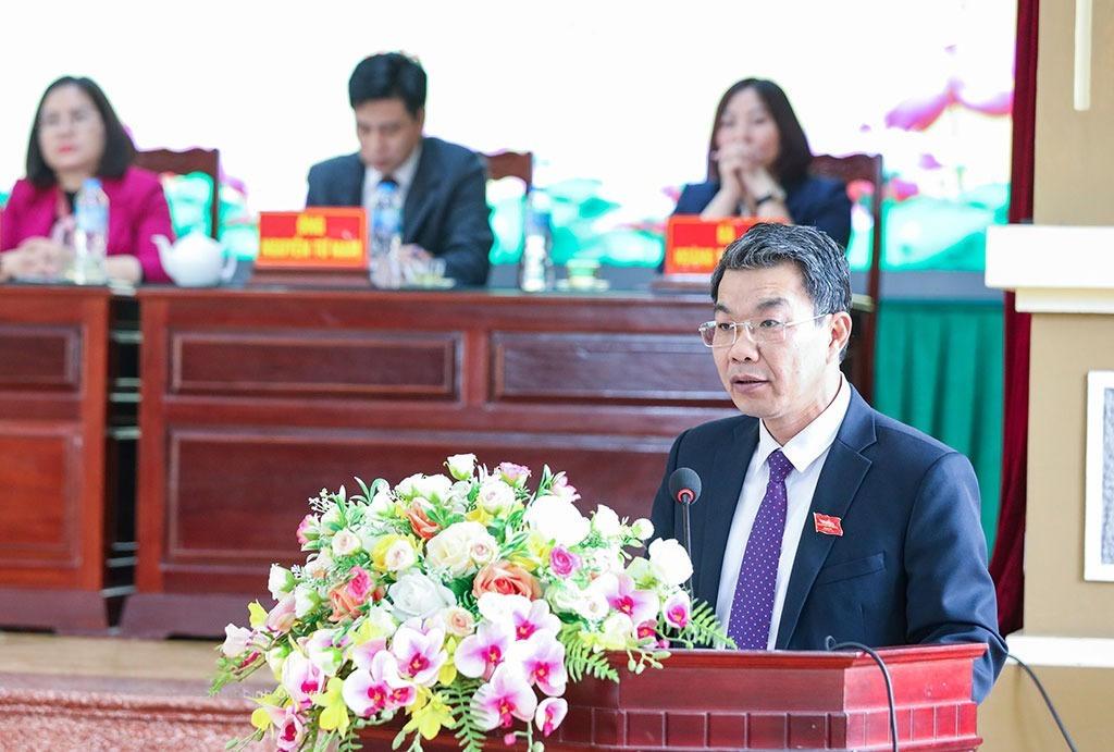 Ông Nguyễn Hoàng Hà cam kết sẽ thực hiện 5 nhiệm vụ trọng tâm nếu trúng cử. Ảnh: Viết Dư