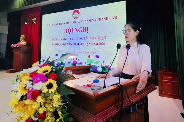 Tập huấn nghiệp vụ công tác Mặt trận cho đội ngũ cán bộ Mặt trận năm 2026 tại xã Thanh Lâm